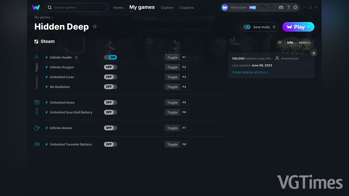 Hidden Deep — Trainer (+8) from 06/06/2023 [WeMod]