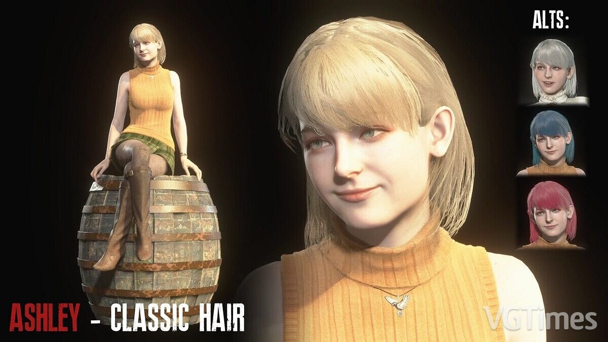 Resident Evil 4 Remake (2023) — Ashley's classic hairstyle