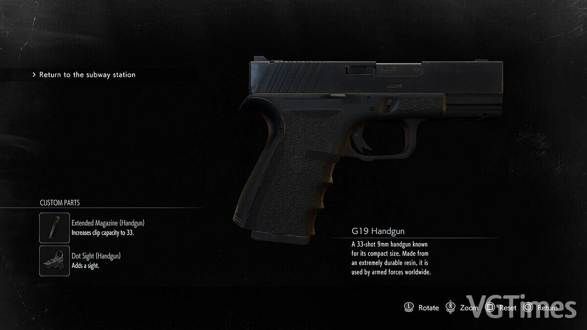 Resident Evil 3 — G19 pistol from the game Resident Evil 2