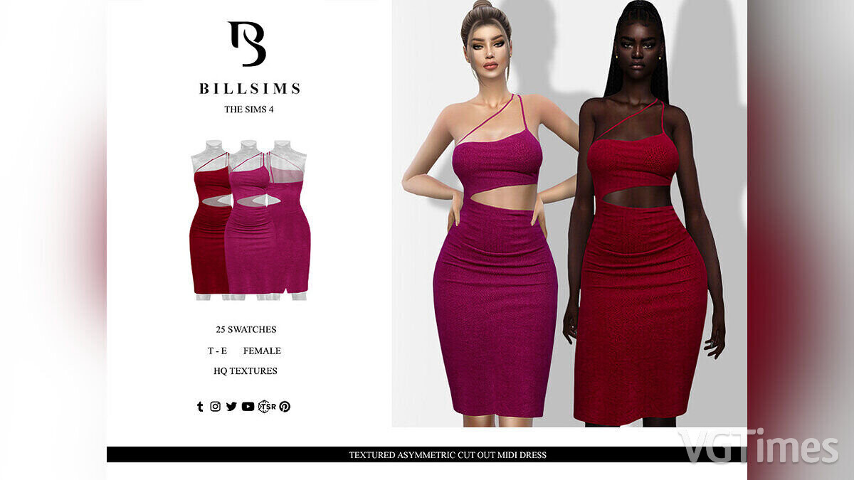 The Sims 4 — Dress with asymmetrical neckline