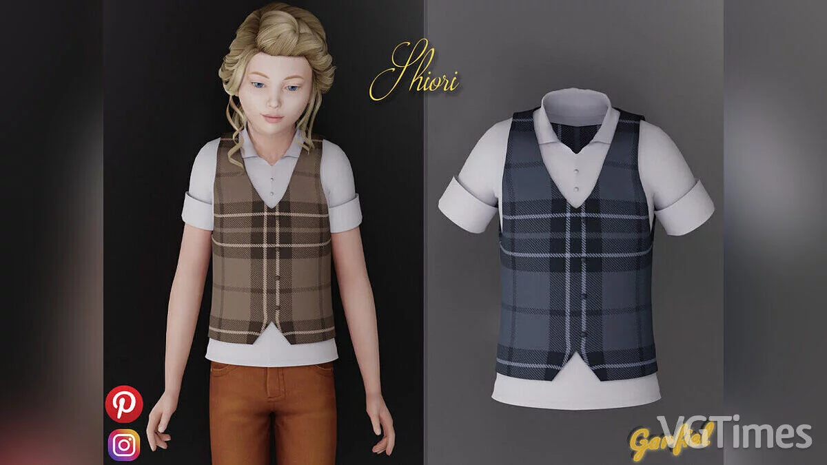 The Sims 4 — Camisa y chaleco de cuadros