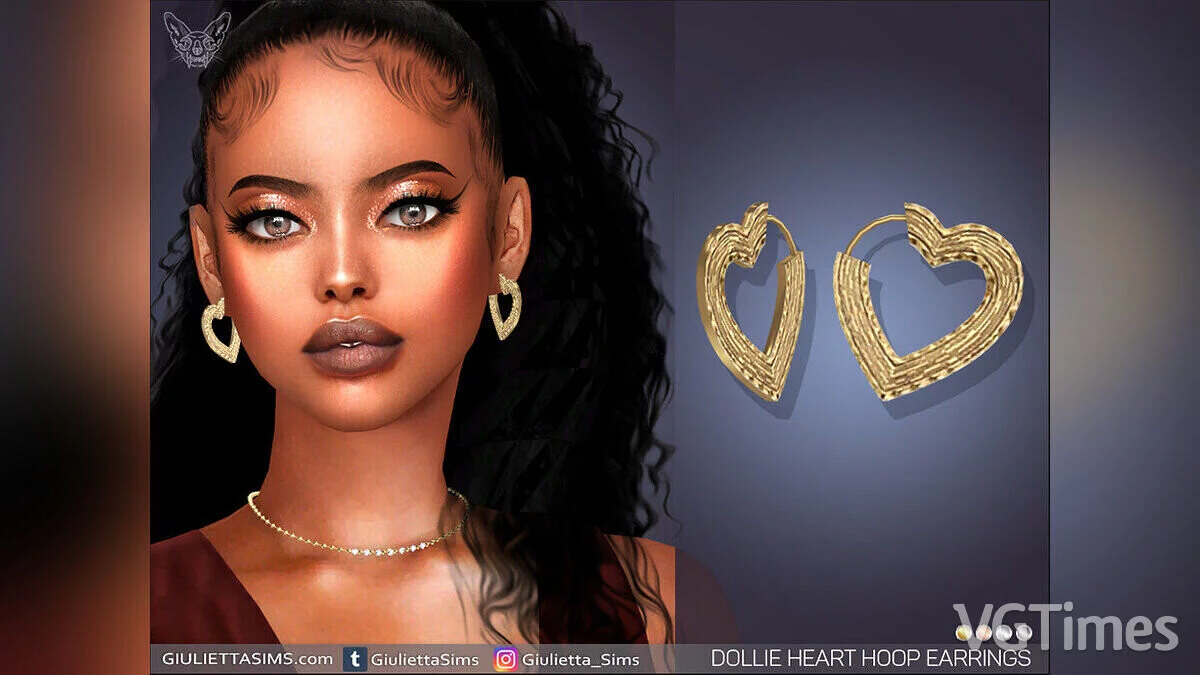 The Sims 4 — Dollie Heart Hoop Earrings