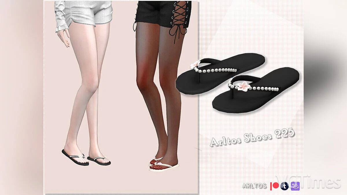 The Sims 4 — Slippers with pearls