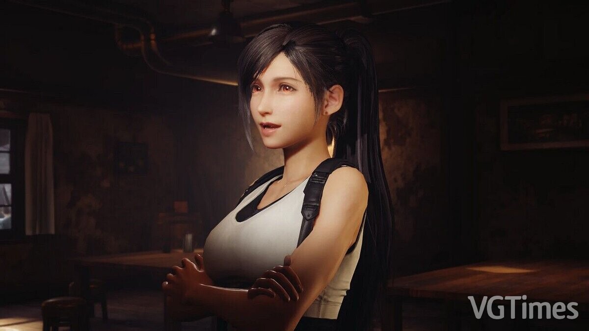 Final Fantasy VII Remake — Tifa with a ponytail instead of Jessie