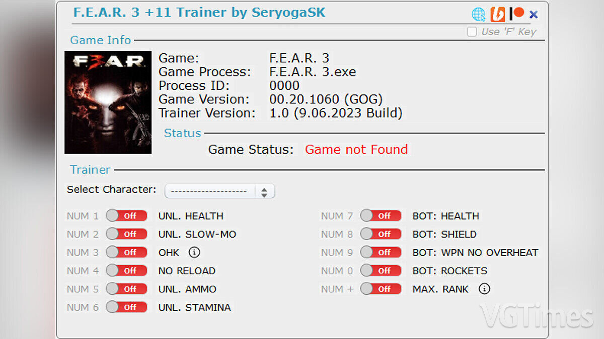 F.E.A.R. 3 — Trainer (+11) [UPD: 06/11/2023]