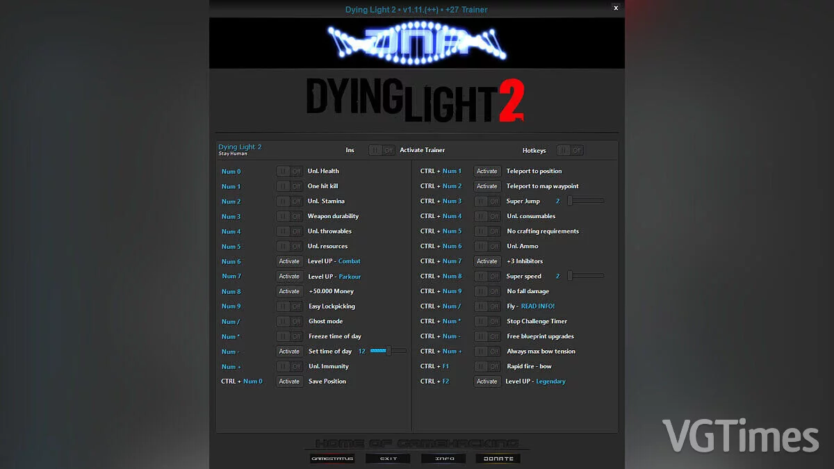 Dying Light 2 Stay Human — Trainer (+27) [1.11]