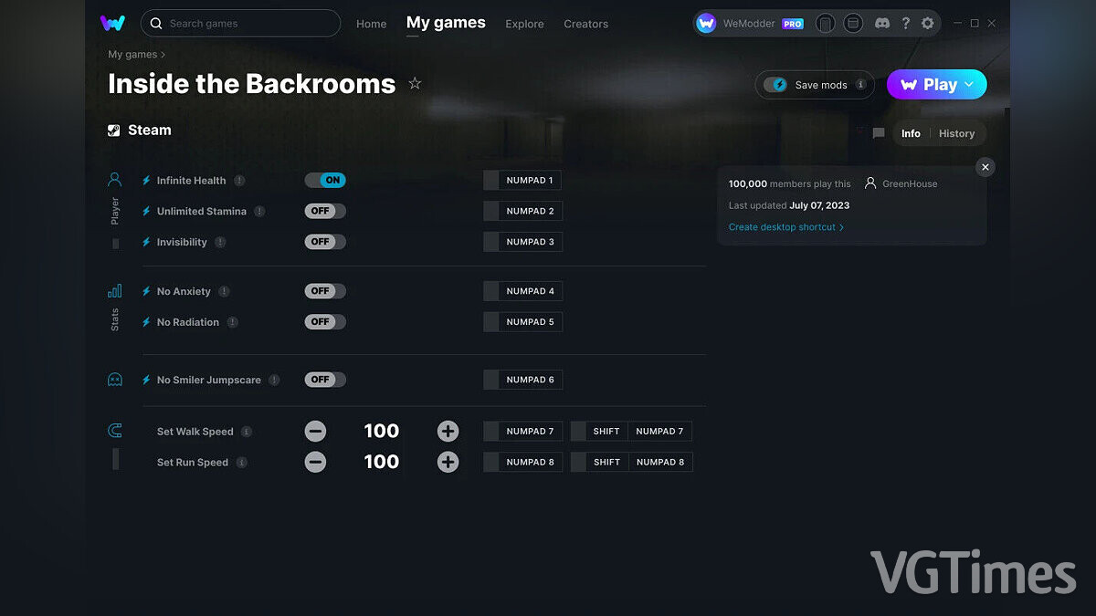 Inside the Backrooms — Trainer (+8) from 07/07/2023 [WeMod]