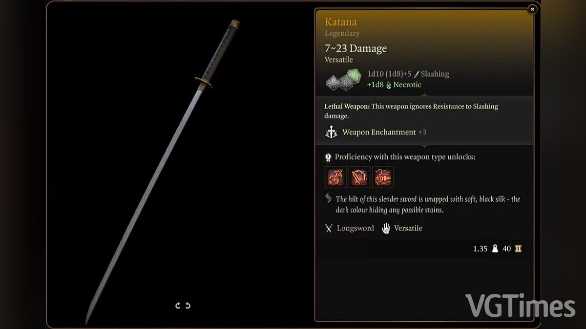 Baldur&#039;s Gate 3 — Darkspawn's Katana