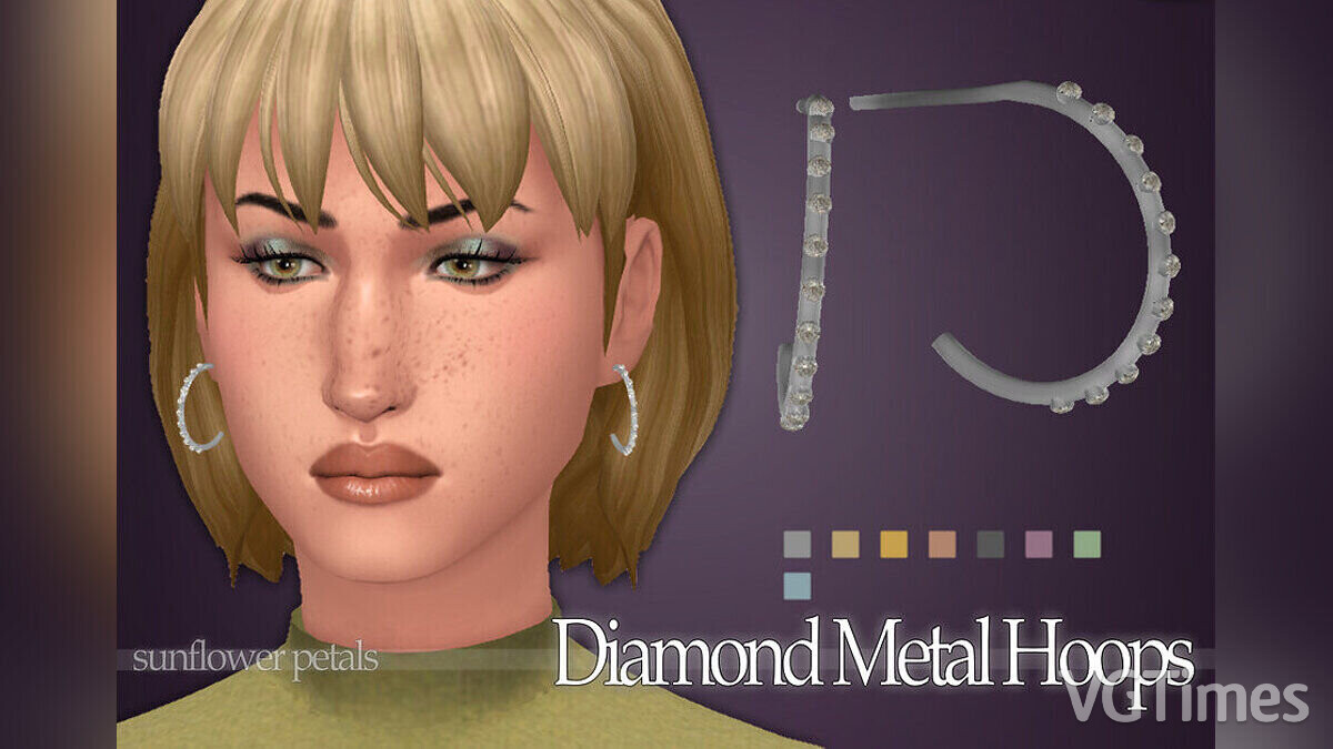 The Sims 4 — Metal earrings with diamonds