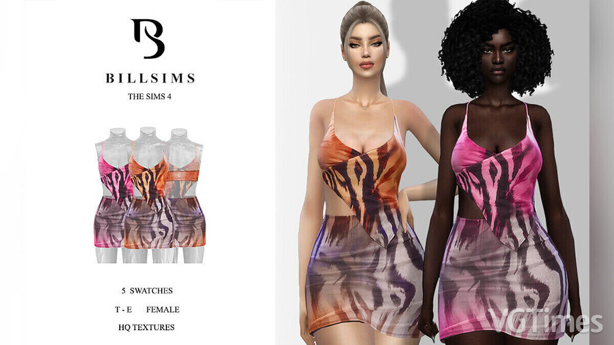 The Sims 4 — Tiger Print Mini Dress with Cutout