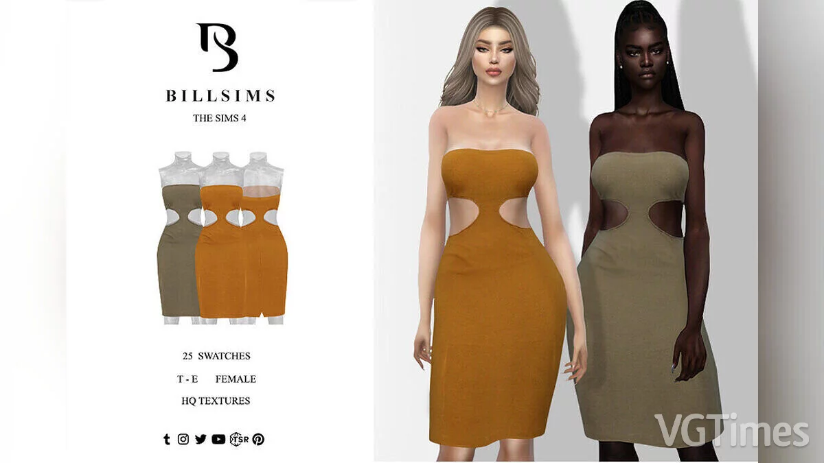 The Sims 4 — Bandeau dress with side cutout