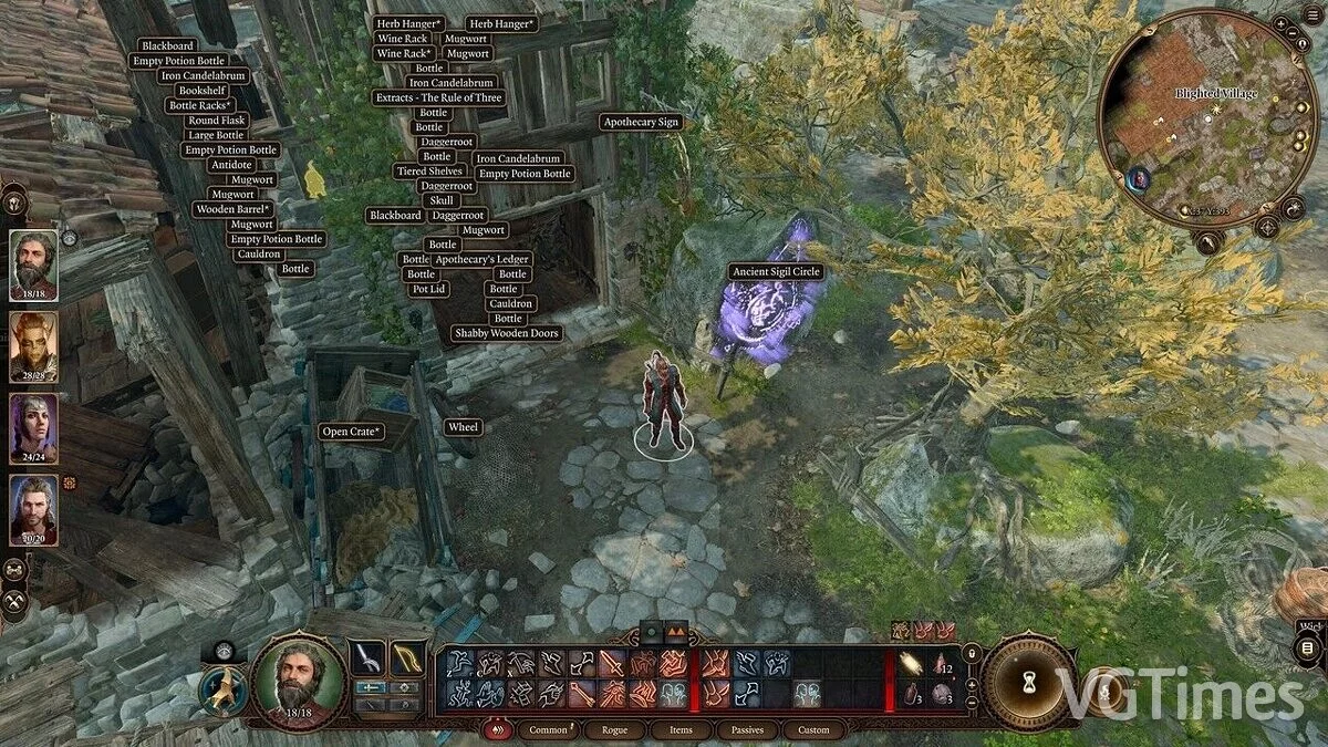 Baldur&#039;s Gate 3 — Highlighting of all interactive elements