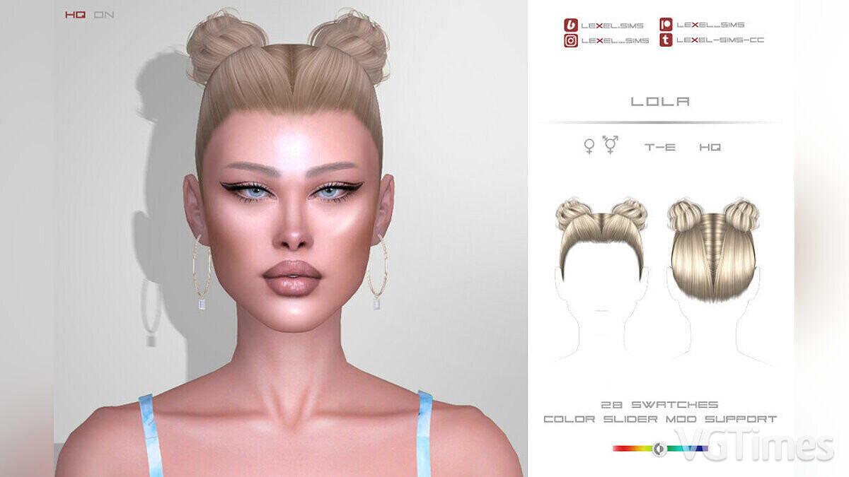 The Sims 4 — Hairstyle «Lola»