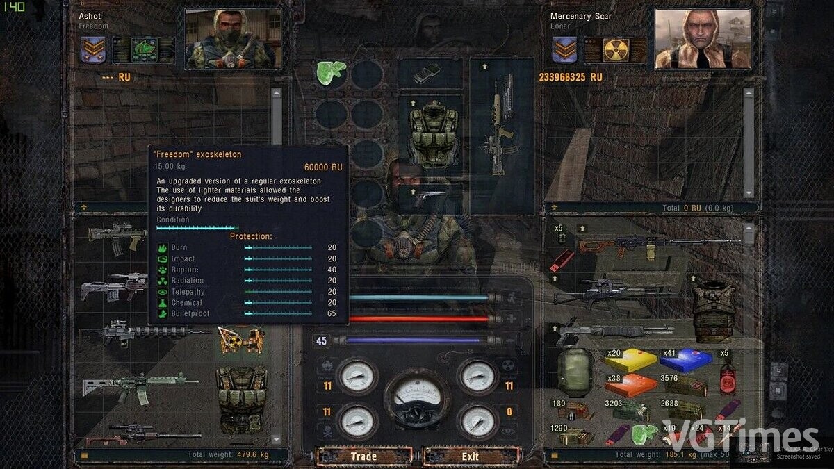 S.T.A.L.K.E.R.: Clear Sky — Expanded range of goods from merchants