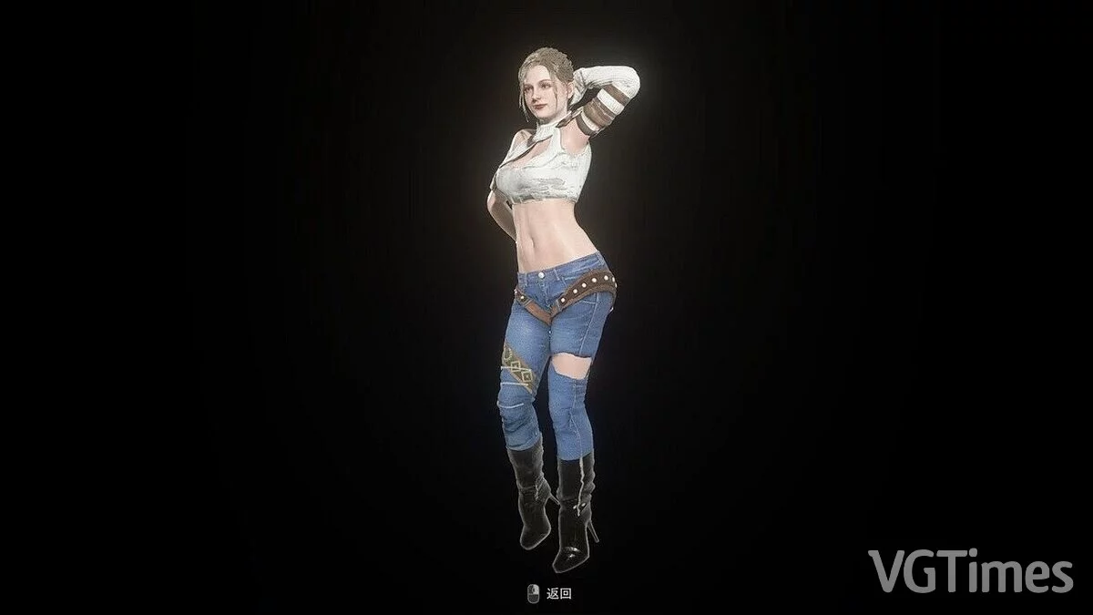 Resident Evil 4 Remake (2023) — Blue denim outfit for Ashley