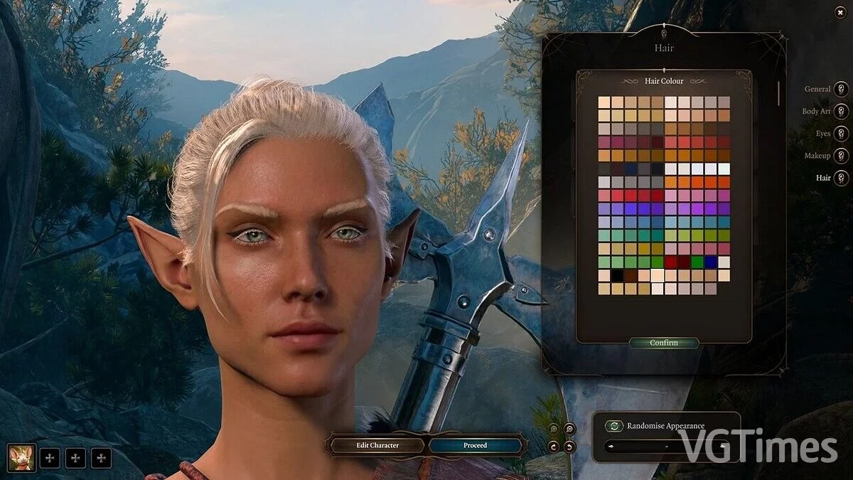 Baldur&amp;#039;s Gate 3 — Colores claros para el personaje.