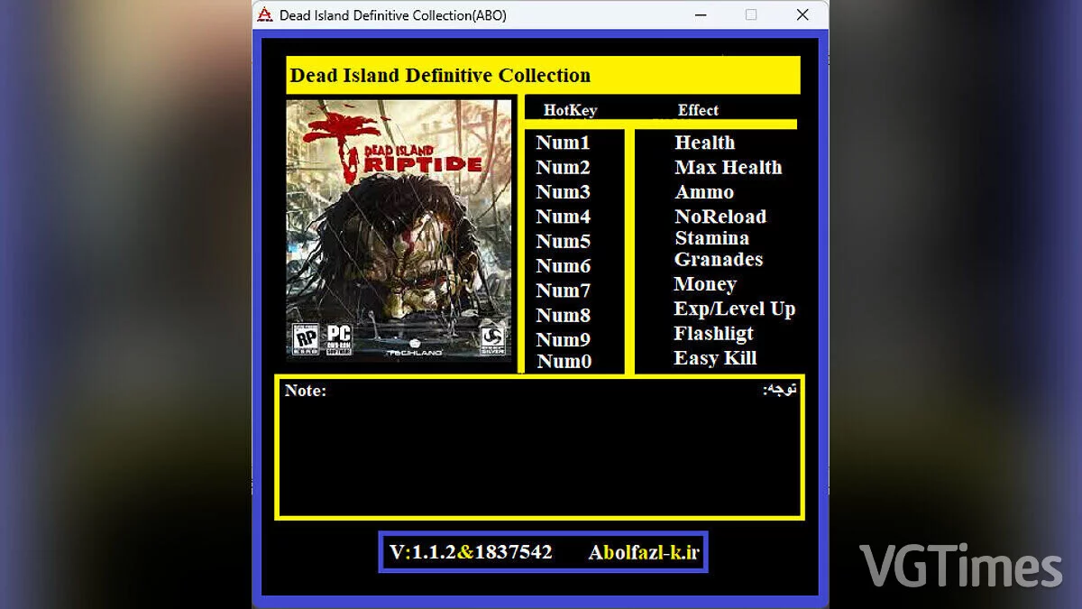 Dead Island — Trainer (+10) [1.1.2]