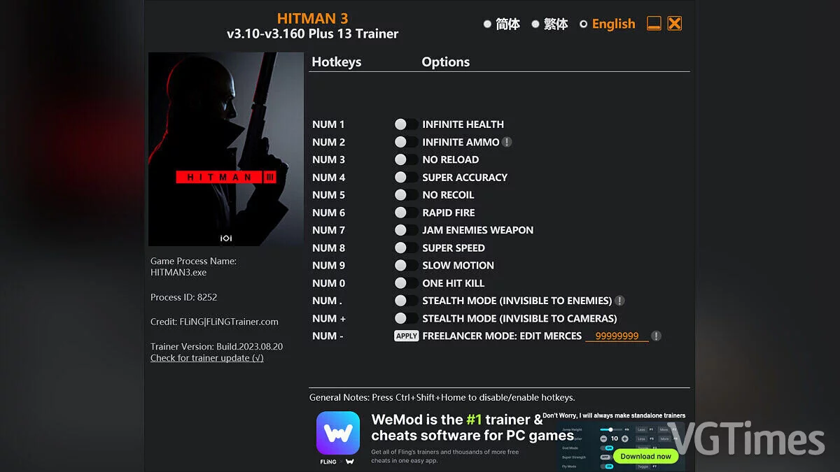 Hitman 3 — Trainer (+13) [3.10 - 3160]