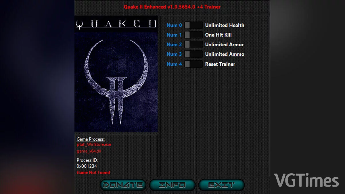 Quake 2 - Enhanced Edition — Trainer (+4) [1.0.5654.0 / UPD: 08/23/2023]