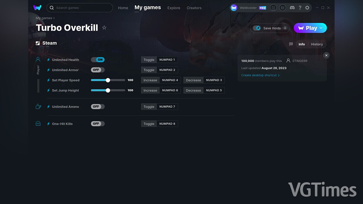 Turbo Overkill — Trainer (+6) from 08/26/2023 [WeMod]