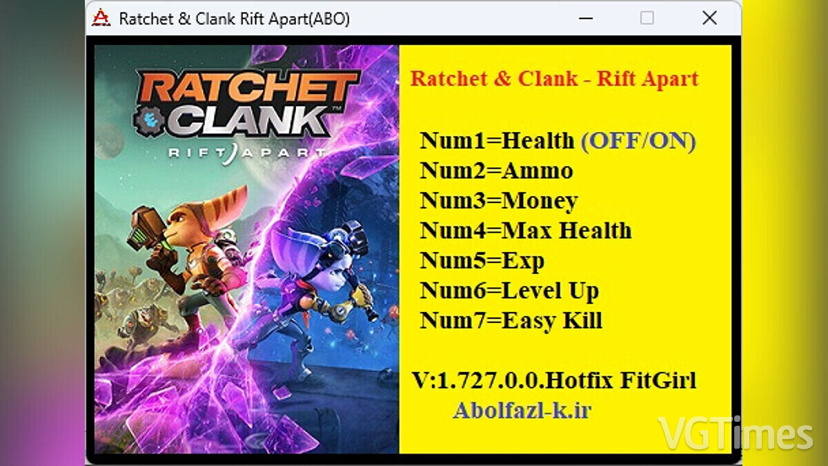 Ratchet &amp; Clank: Rift Apart — Trainer (+7) [1.727.0.0]