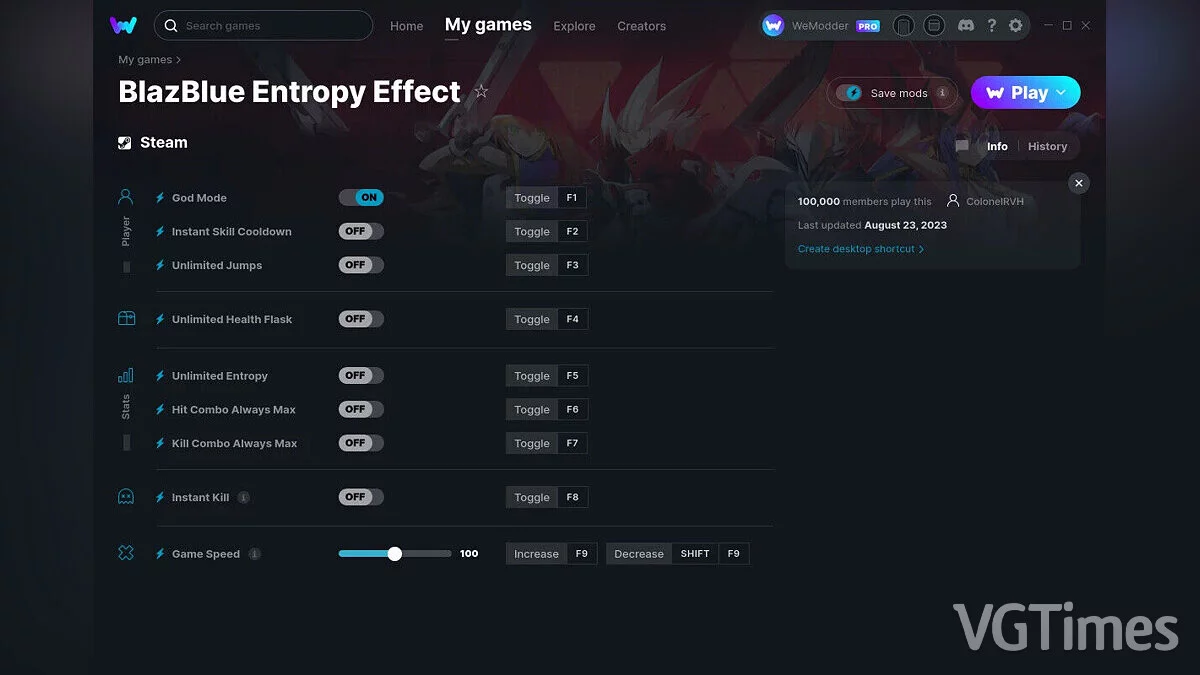 BlazBlue Entropy Effect — Trainer (+9) from 08/23/2023 [WeMod]