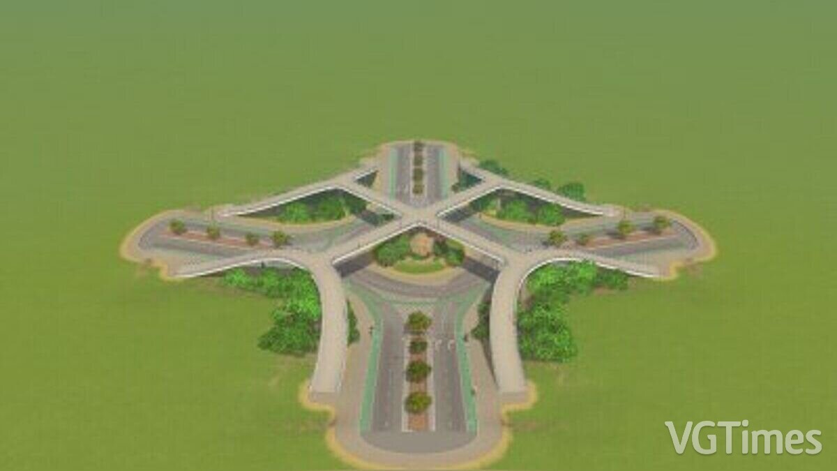 Cities: Skylines — Turbo ring (3 lanes + bike lane)