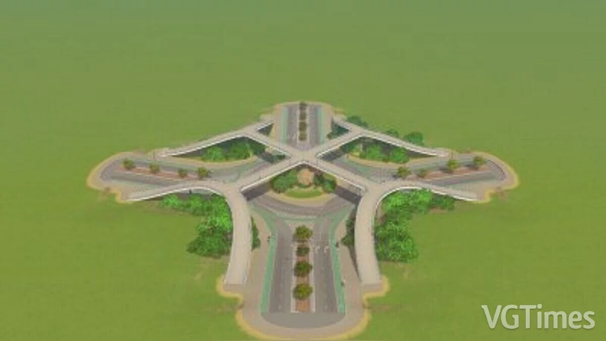 Cities: Skylines — Turbo ring (3 lanes + bike lane)