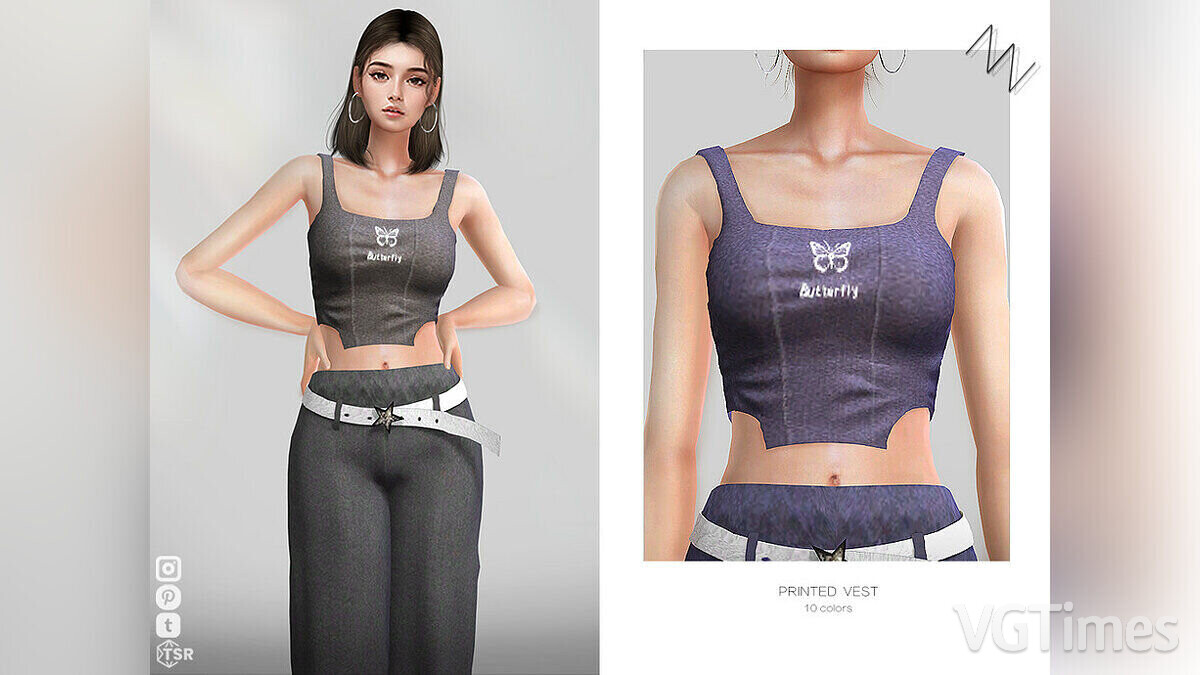 The Sims 4 — Vest with print