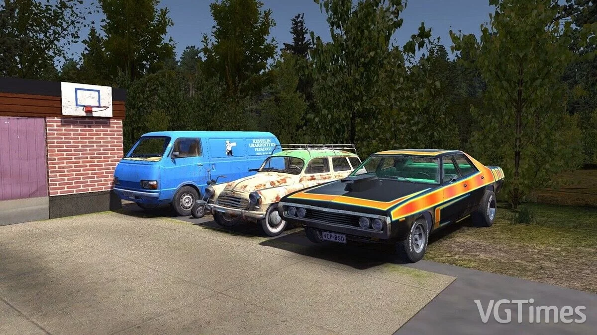 My Summer Car — Satsuma and other cars near the garage