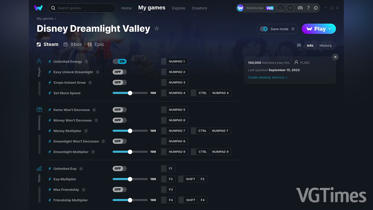 Disney Dreamlight Valley — Trainer (+14) from 09/15/2023 [WeMod]