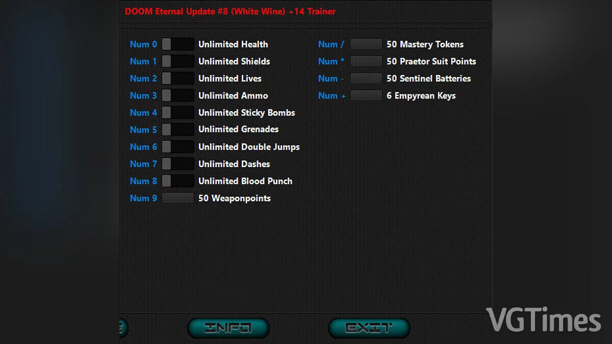 Doom Eternal — Trainer (+14) [Update 8]