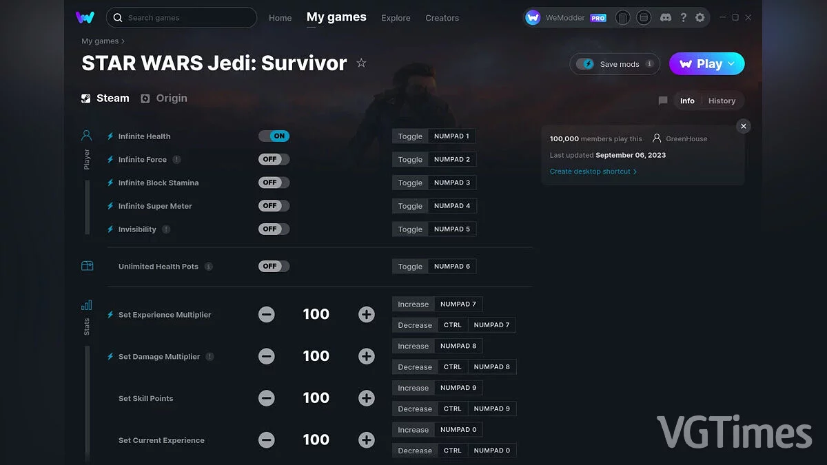 Star Wars Jedi: Survivor — Trainer (+15) from 09/06/2023 [WeMod]