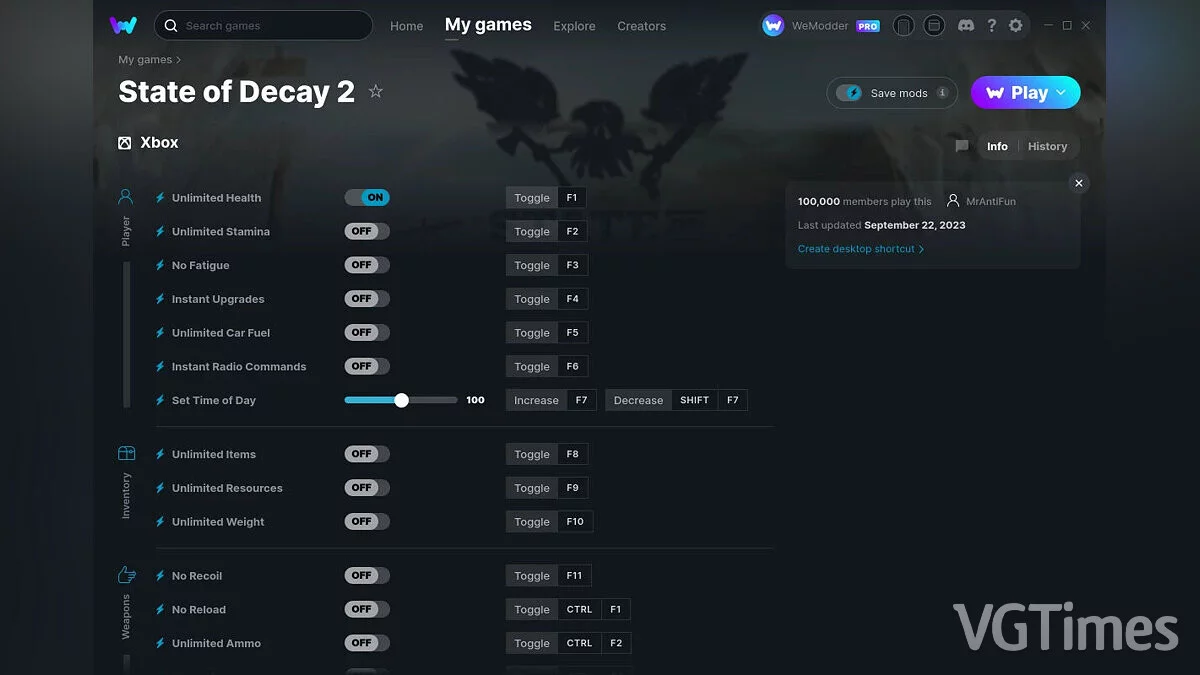 State of Decay 2 — Trainer (+16) from 09/22/2023 [WeMod]