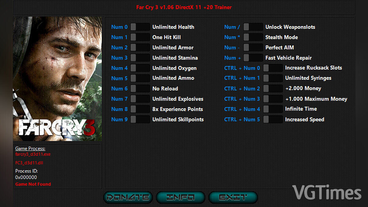 Far Cry 3 — Trainer (+20) [1.06/DirectX 11 Fixed]