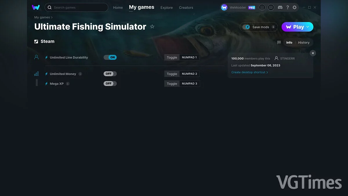 Ultimate Fishing Simulator — Trainer (+3) from 09/06/2023 [WeMod]