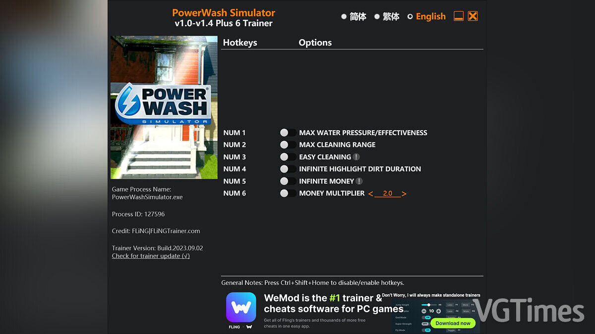 PowerWash Simulator — Trainer (+6) [1.0 - 1.4: Fixed]