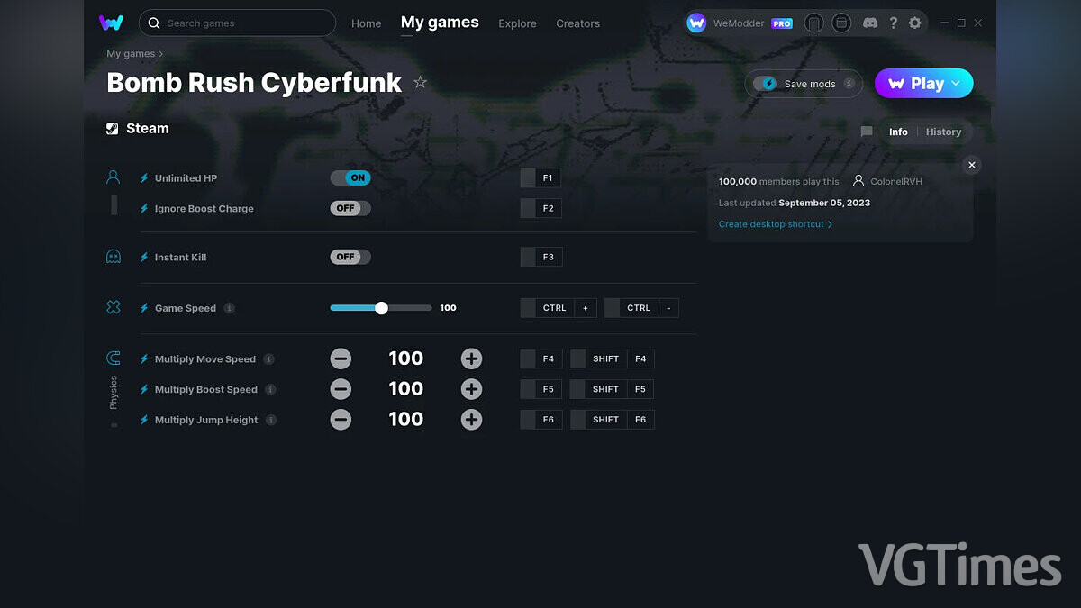 Bomb Rush Cyberfunk — Trainer (+7) from 09/05/2023 [WeMod]