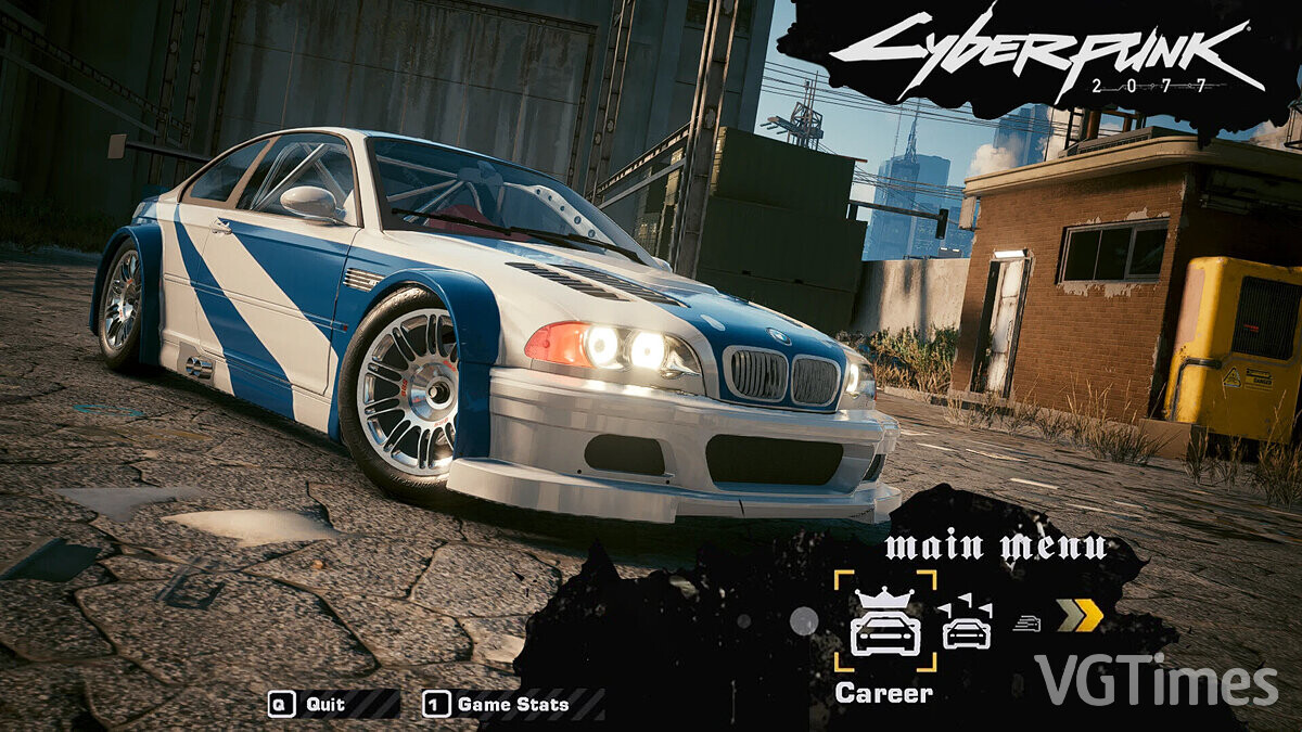 Cyberpunk 2077 — BMW M3 GTR from the game NFS Most Wanted