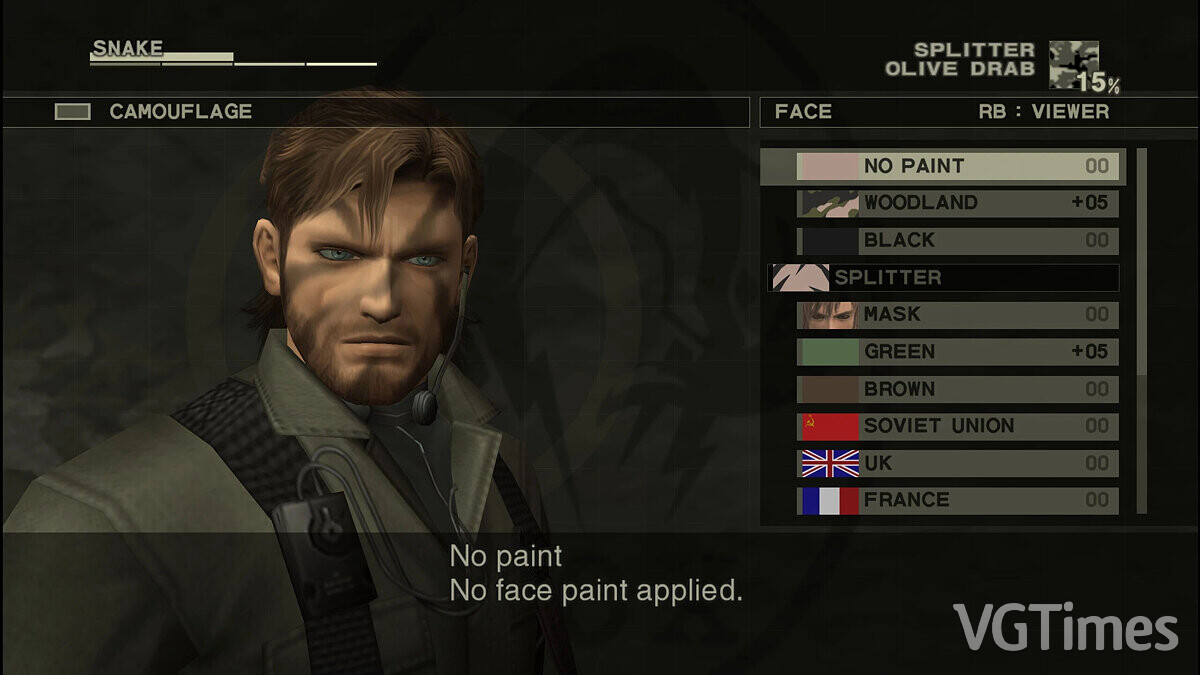 Metal Gear Solid 3: Snake Eater - Master Collection Version — Face coloring in high resolution