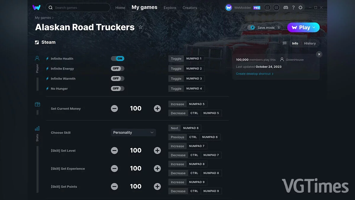 Alaskan Road Truckers — Formateur (+13) du 24/10/2023 [WeMod]