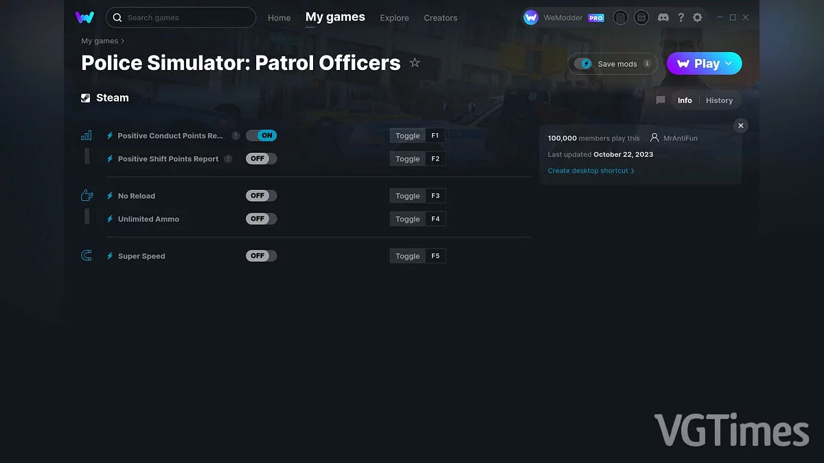 Police Simulator: Patrol Officers — Trainer (+5) from 10/22/2023 [WeMod]