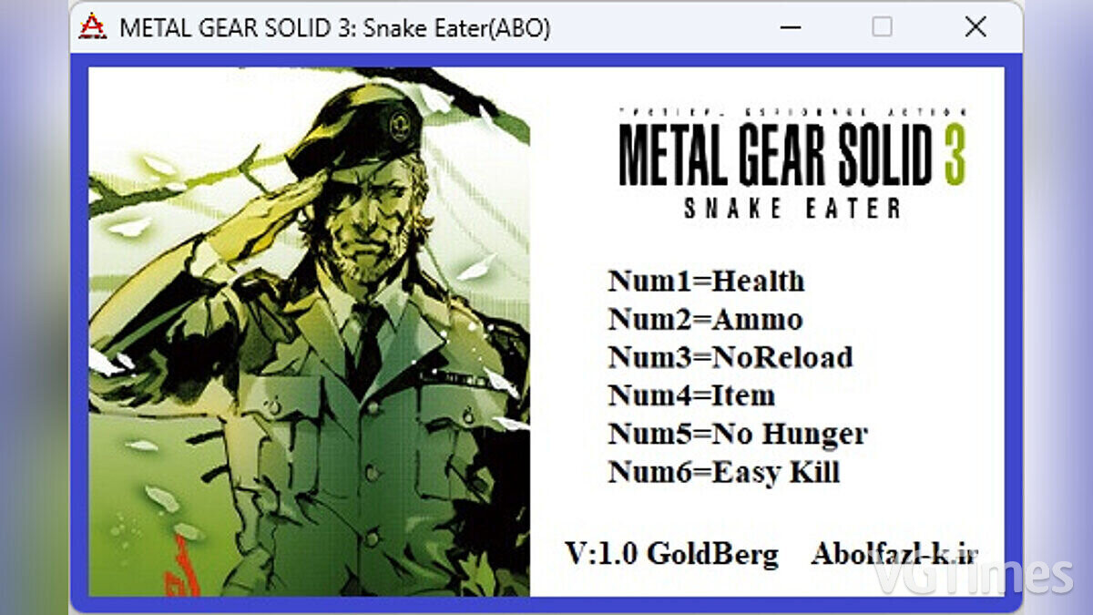 Metal Gear Solid 3: Snake Eater - Master Collection Version — Trainer (+6) [1.0]