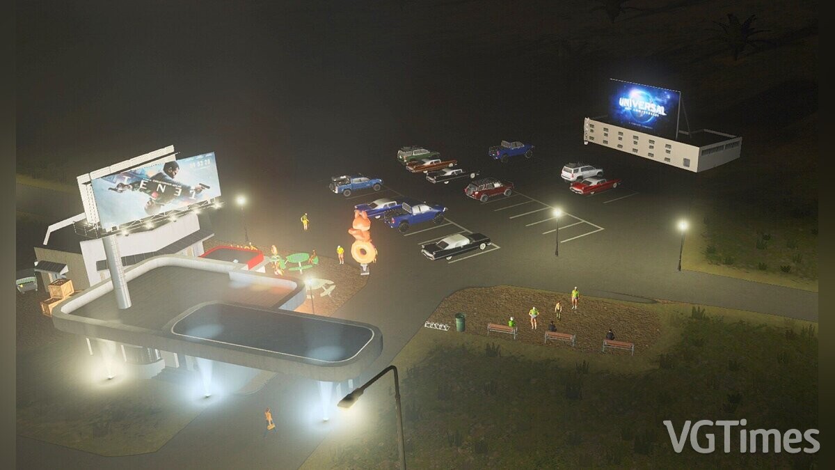 Cities: Skylines — Drive-in cinema with cars