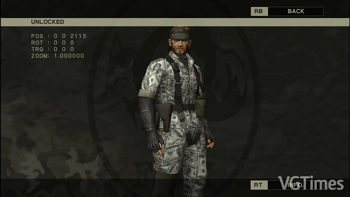 Metal Gear Solid: Master Collection Vol. 1 — Money camouflage