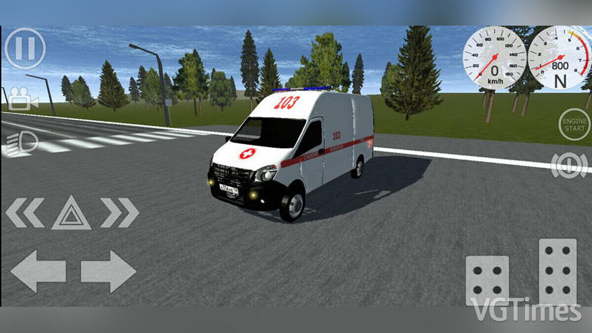 Simple Car Crash Physics Sim — Gazelle Next (ambulance)