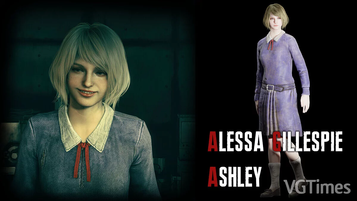 Resident Evil 4 Remake (2023) — Ashley con ropa del juego Silent Hill 1