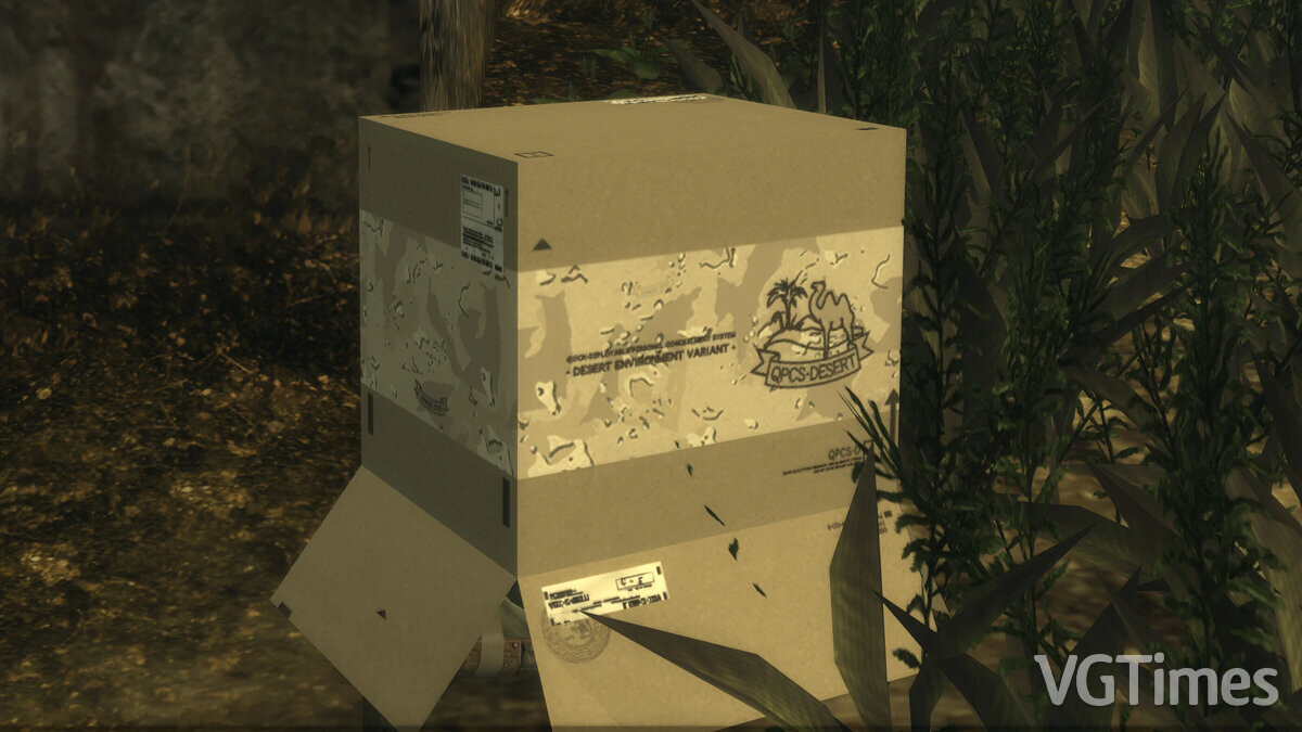 Metal Gear Solid 3: Snake Eater - Master Collection Version — Cardboard box from the game The Phantom Pain