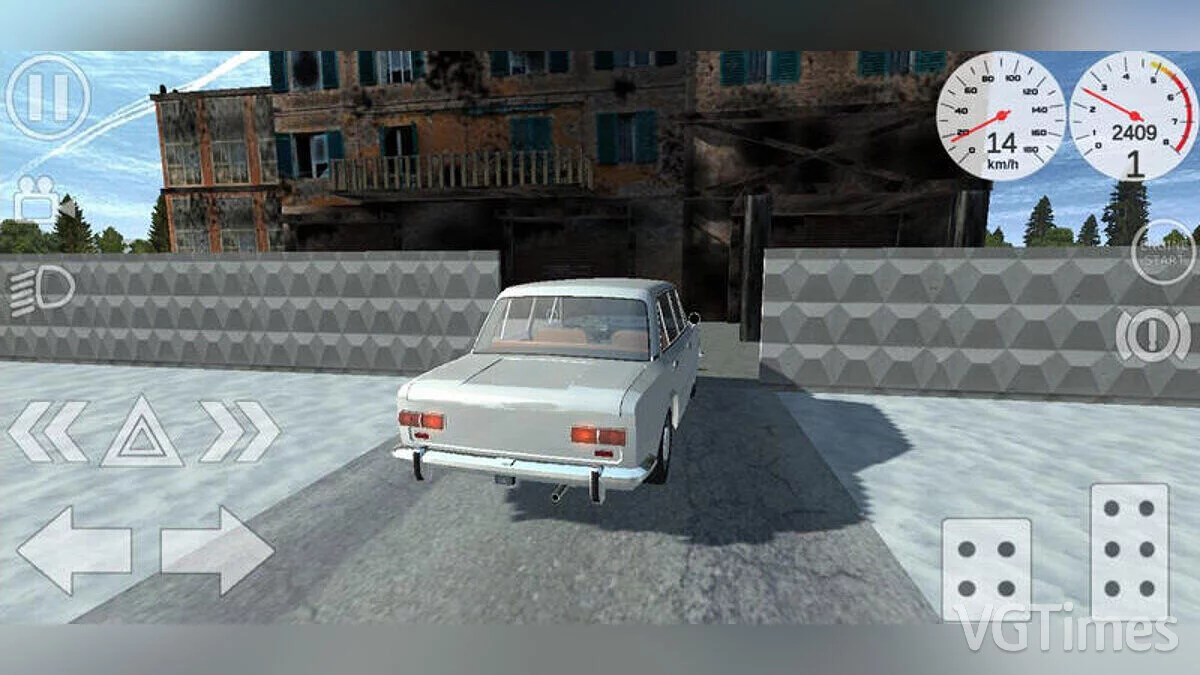 Simple Car Crash Physics Sim — Русская деревня со снегом