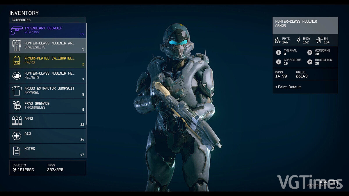 Starfield — Hunter suit from the game Halo 5